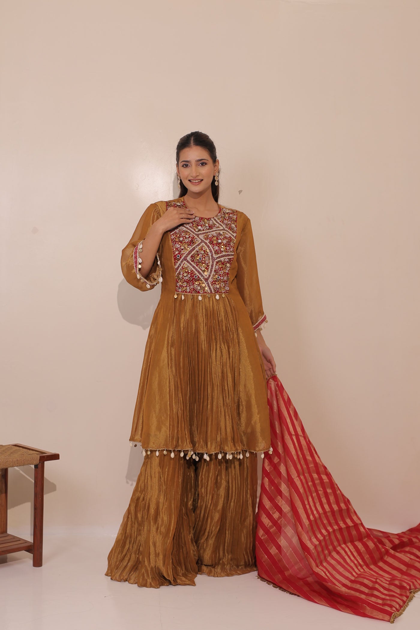 Sidra Sharara Suit Set With Dupatta