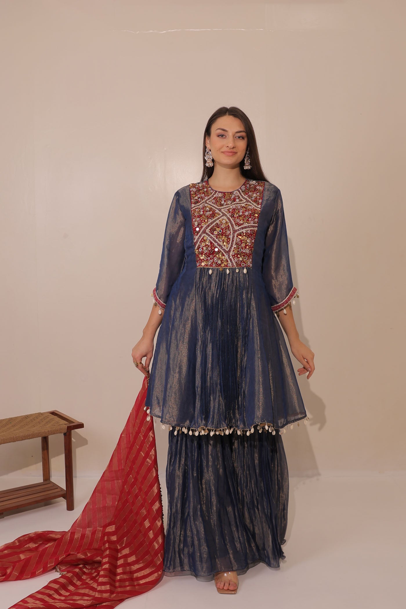 Sidra Sharara Suit Set With Dupatta