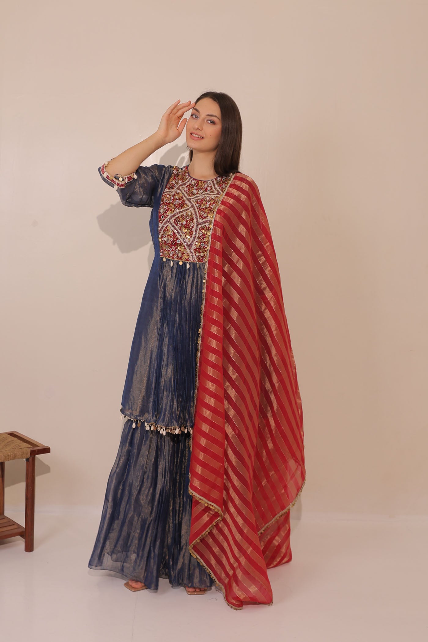 Sidra Sharara Suit Set With Dupatta