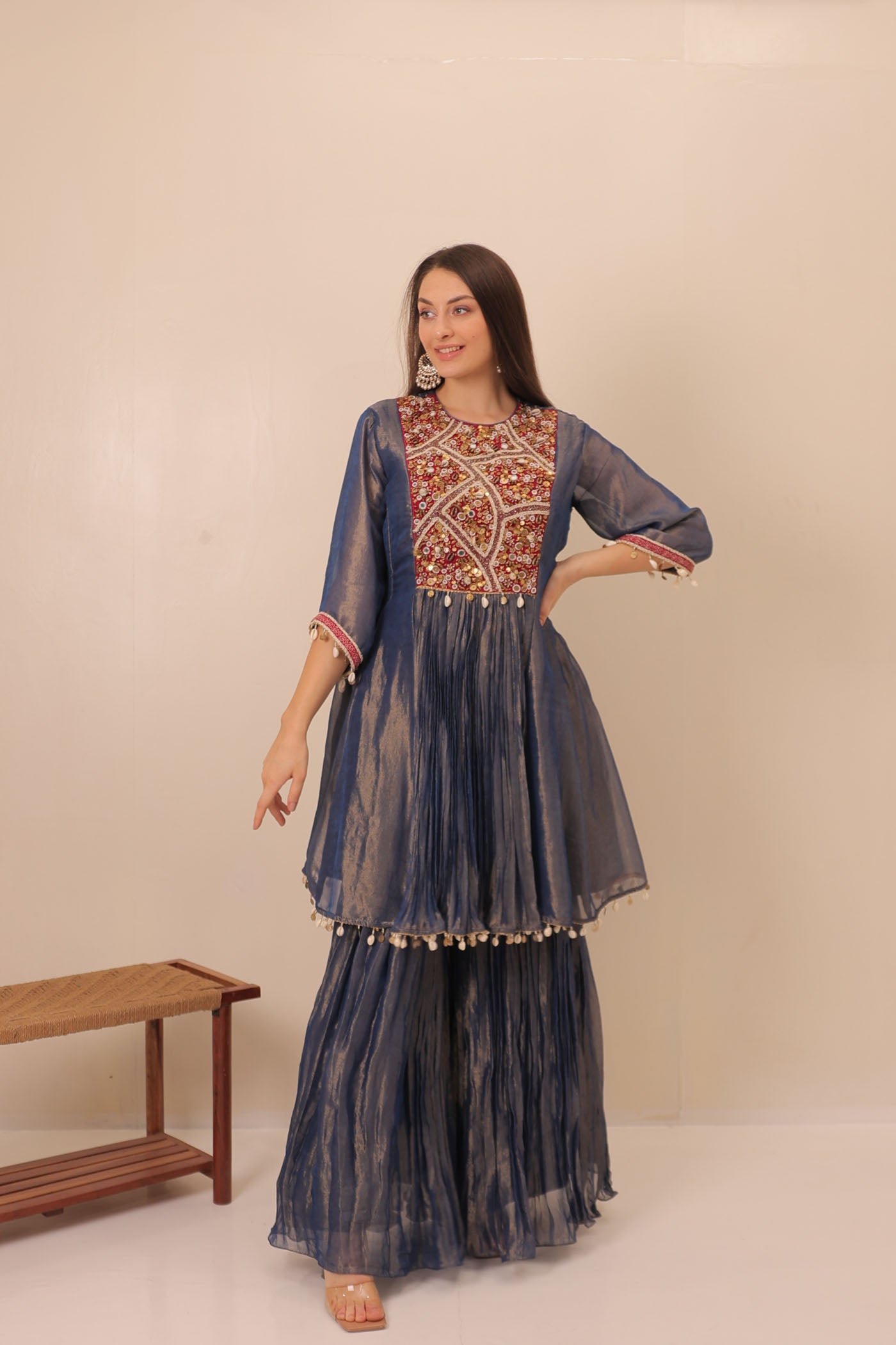 Sidra Sharara Suit Set With Dupatta