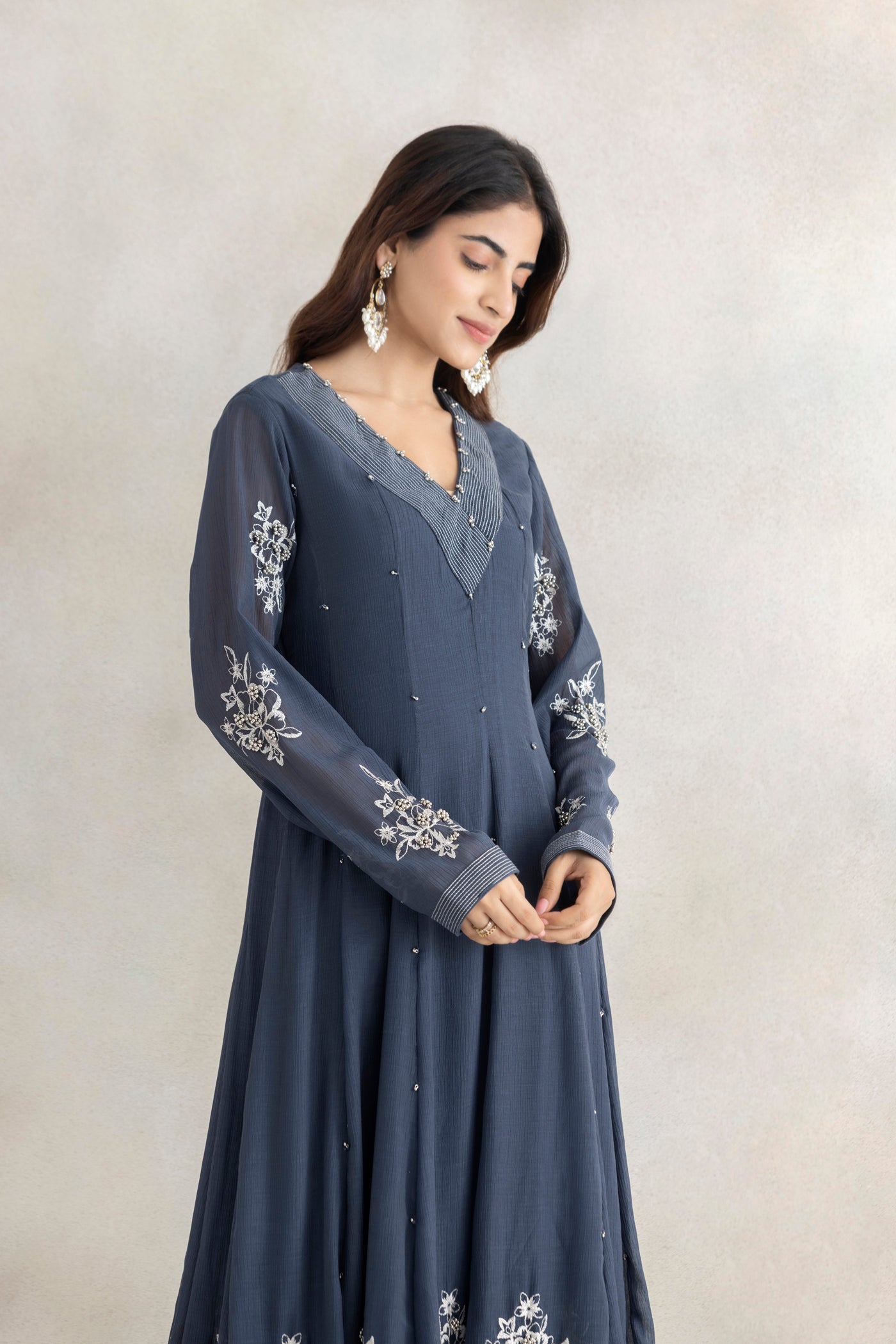 Ivory Ghungroo Anarkali