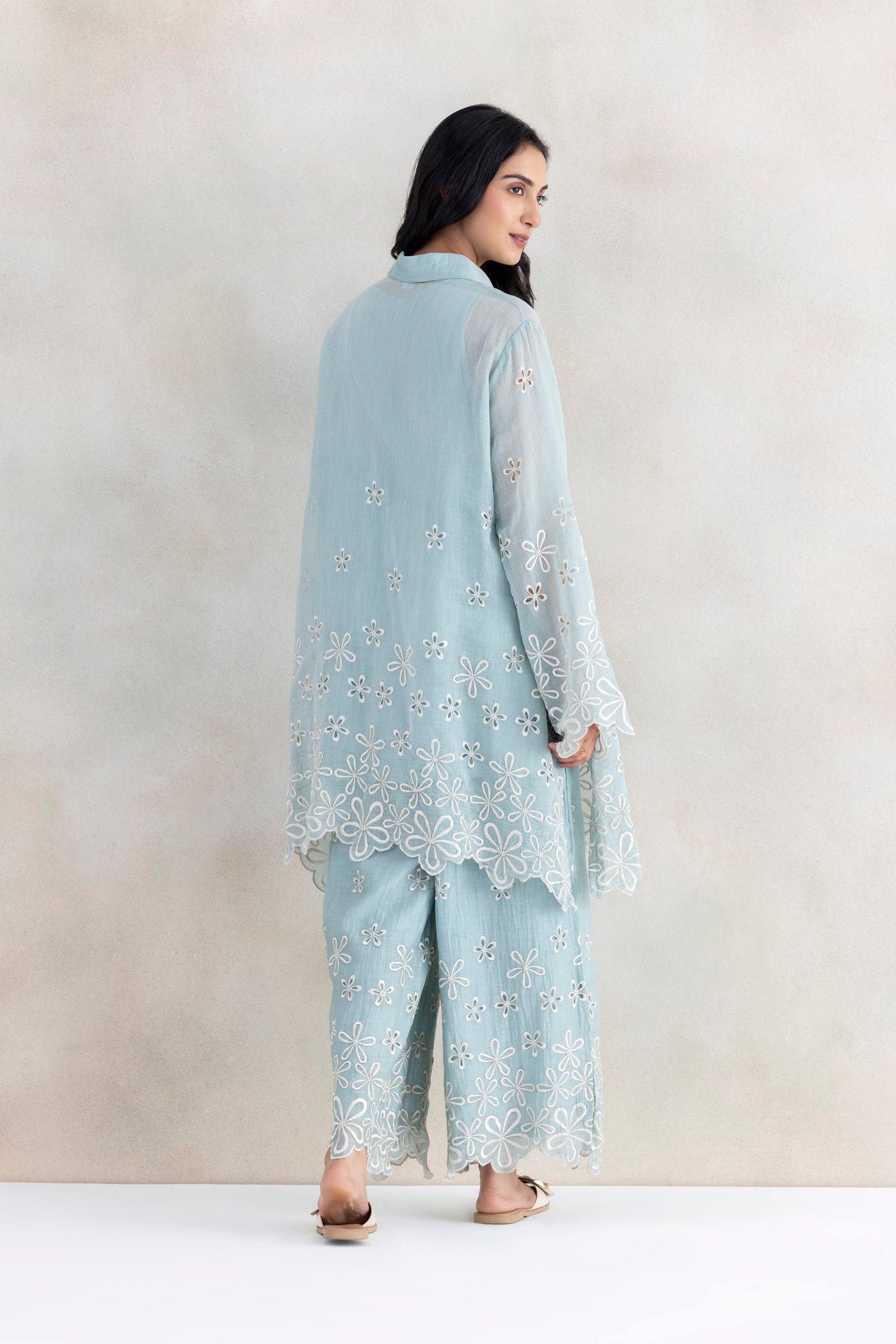 Ivory Cutwork Palazzo Set