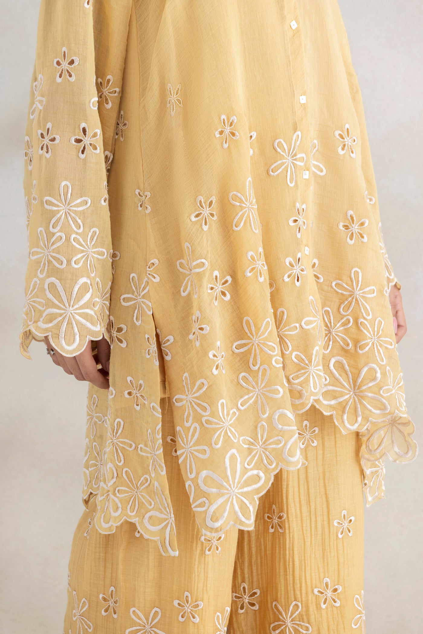Ivory Cutwork Palazzo Set