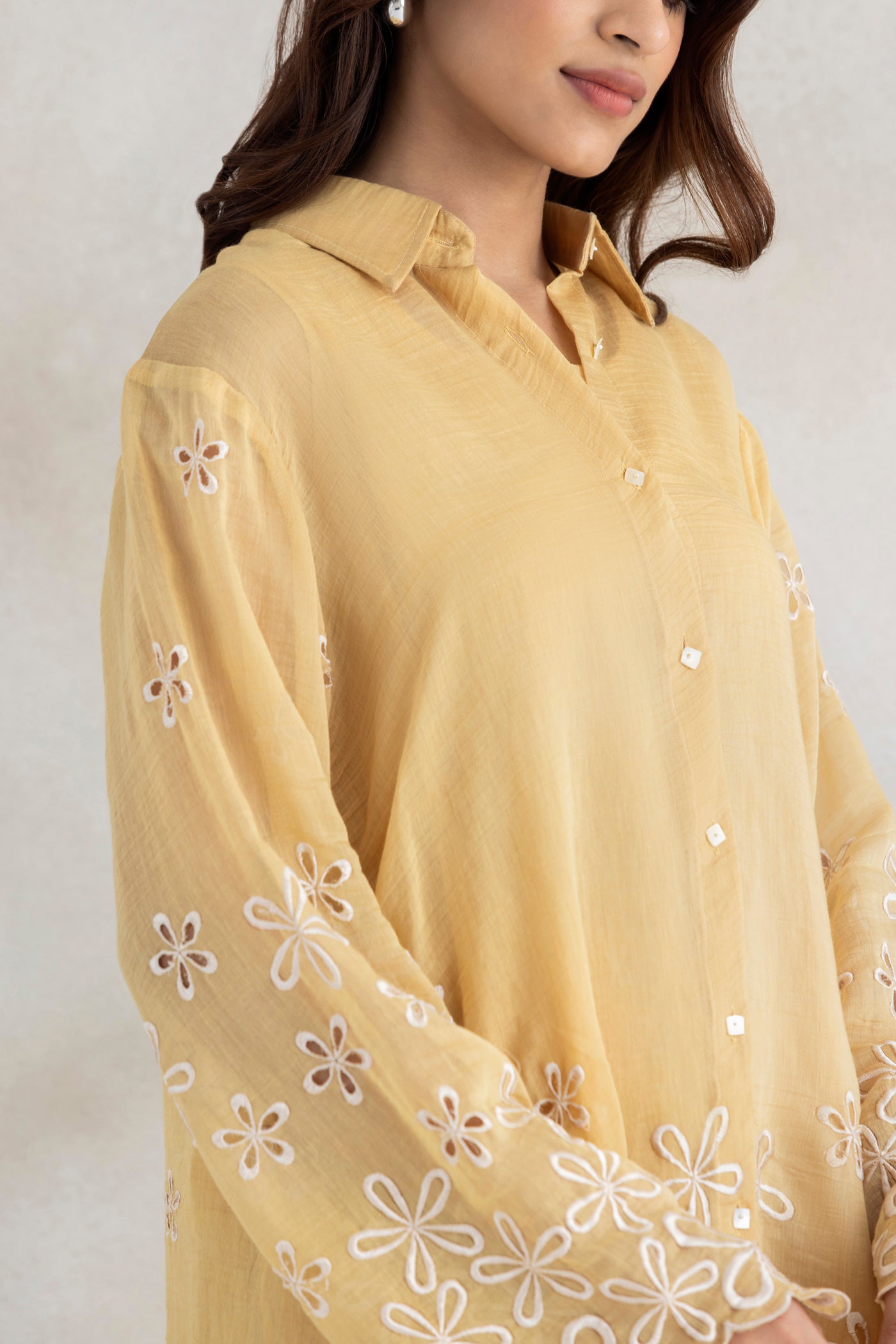 Ivory Cutwork Palazzo Set