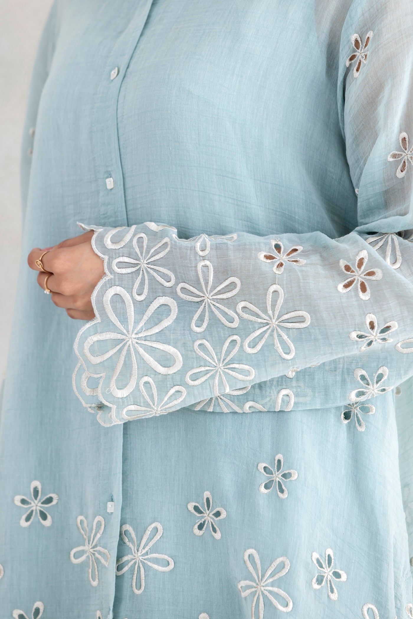 Ivory Cutwork Palazzo Set
