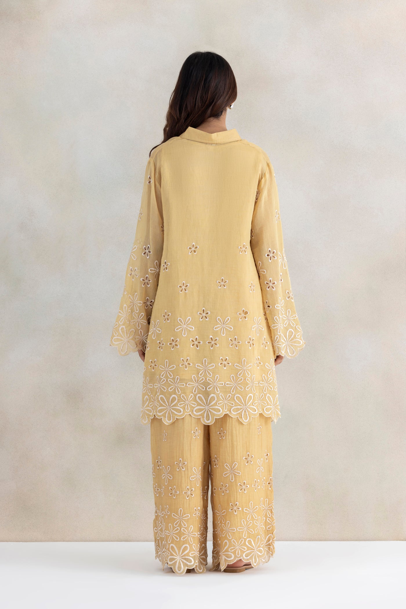 Ivory Cutwork Palazzo Set