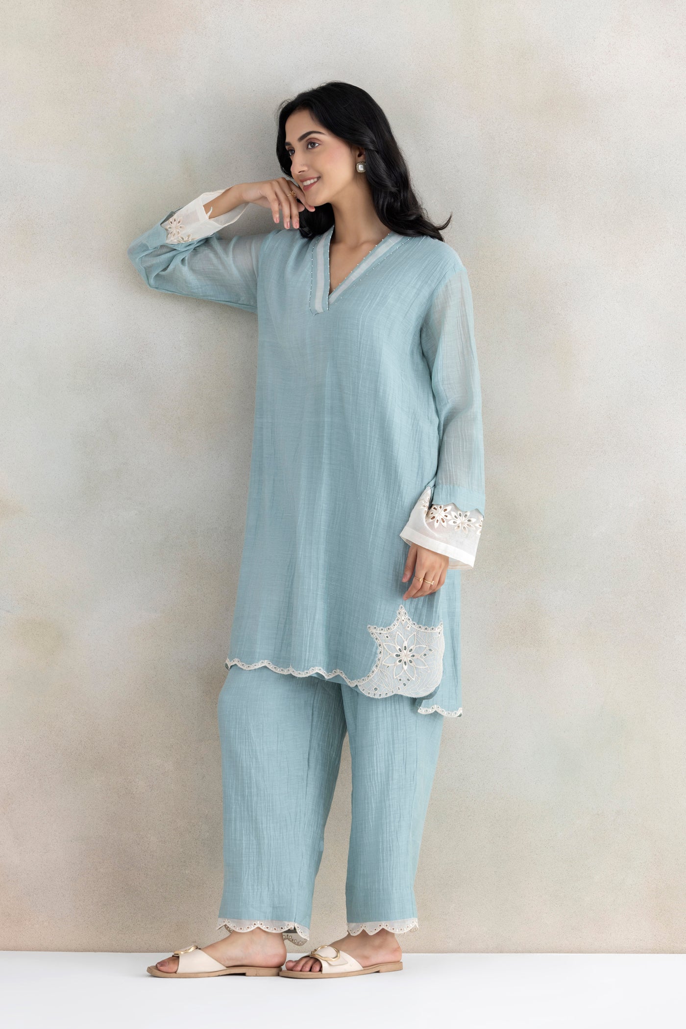 Zari Cutwork Kurta Set