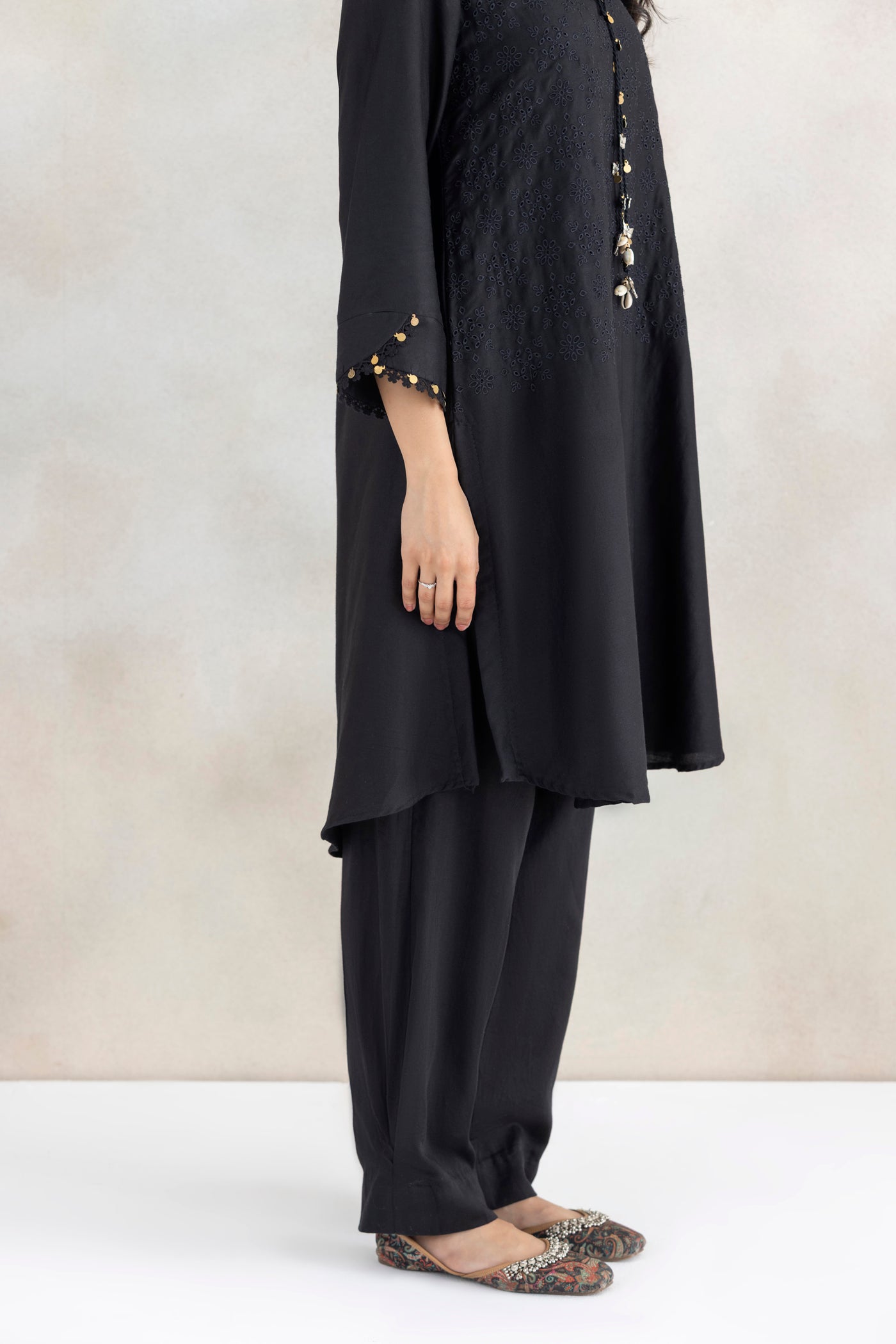 Satin Tassel Kurta Set
