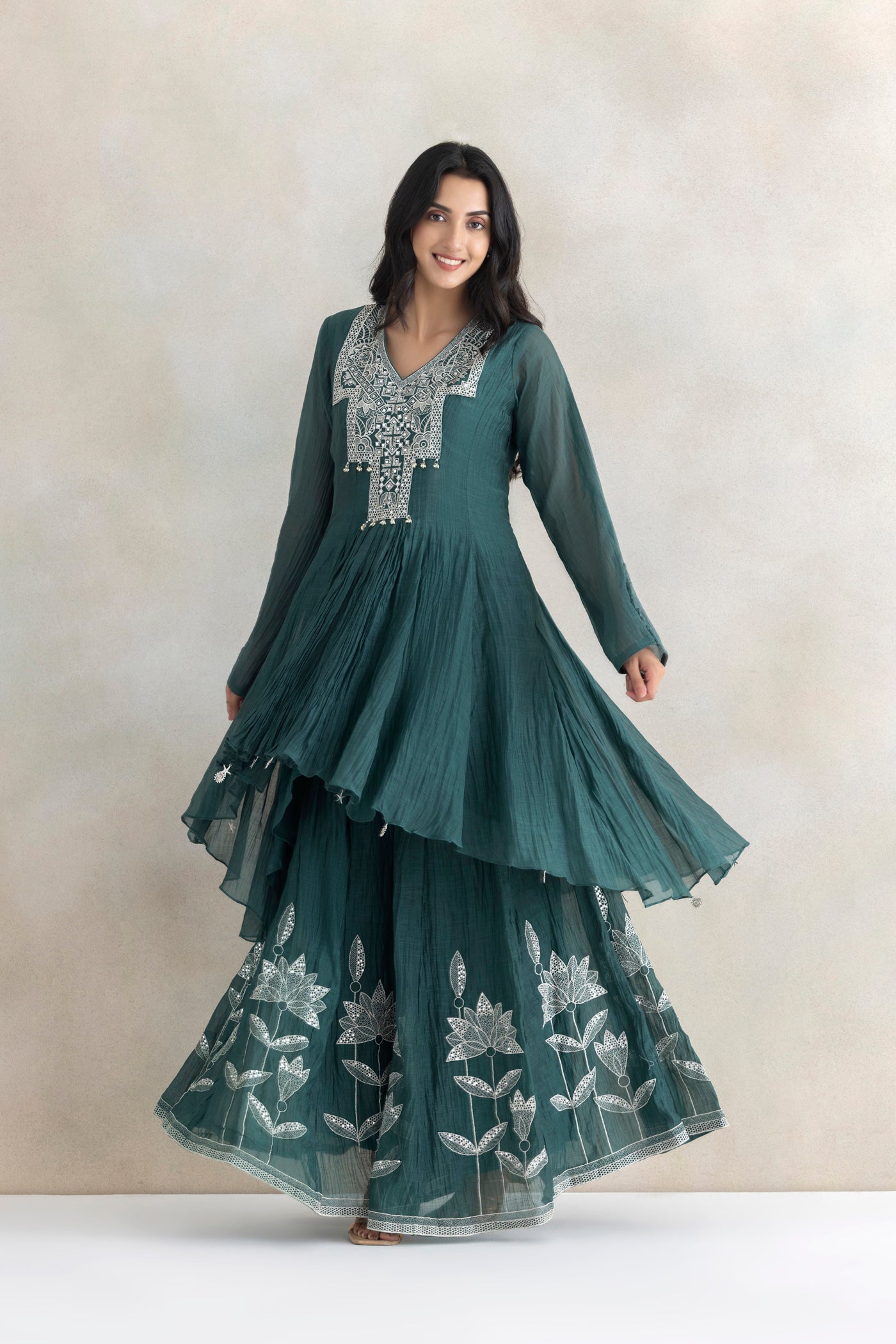 Zari Mirror Sharara Set