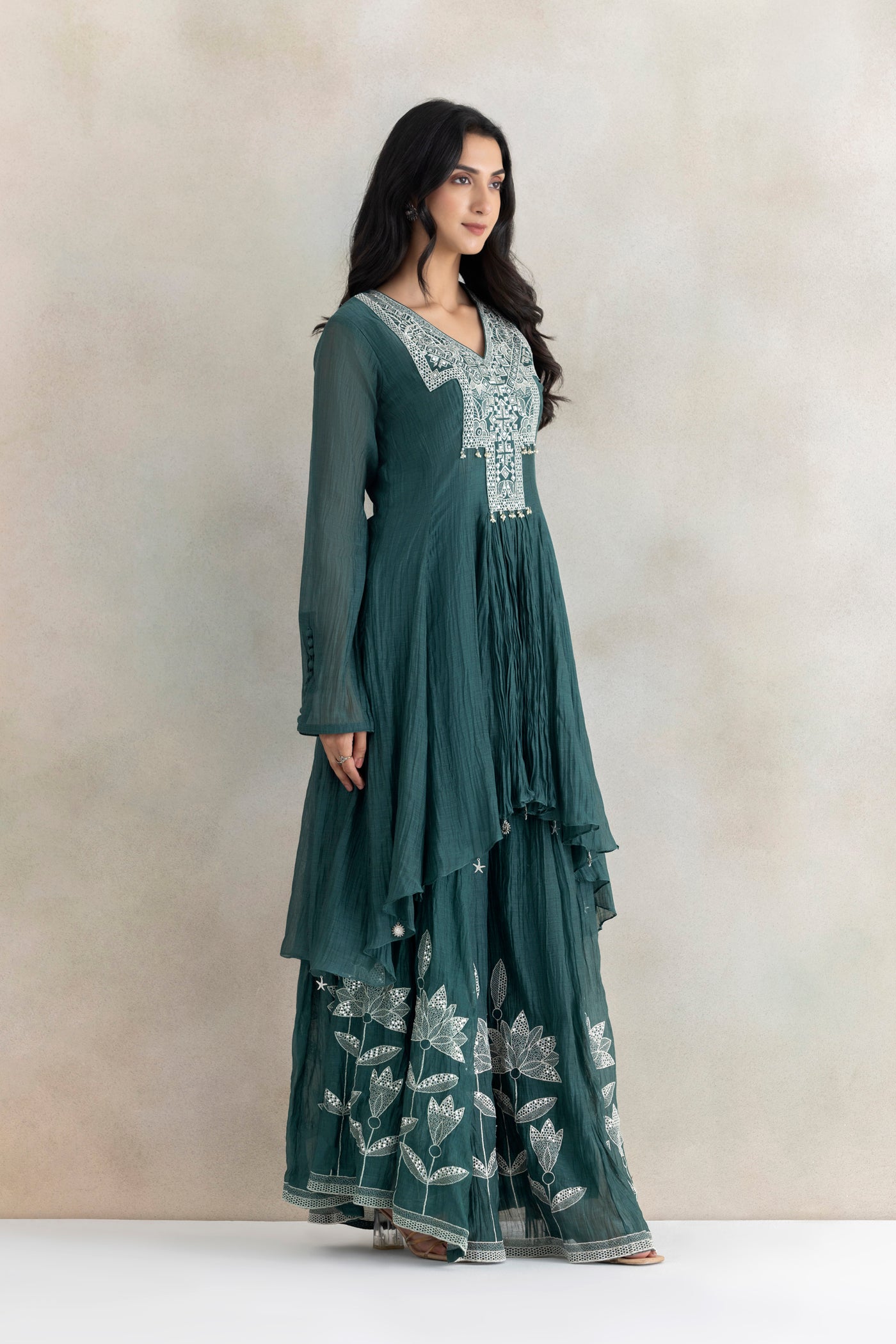 Zari Mirror Sharara Set
