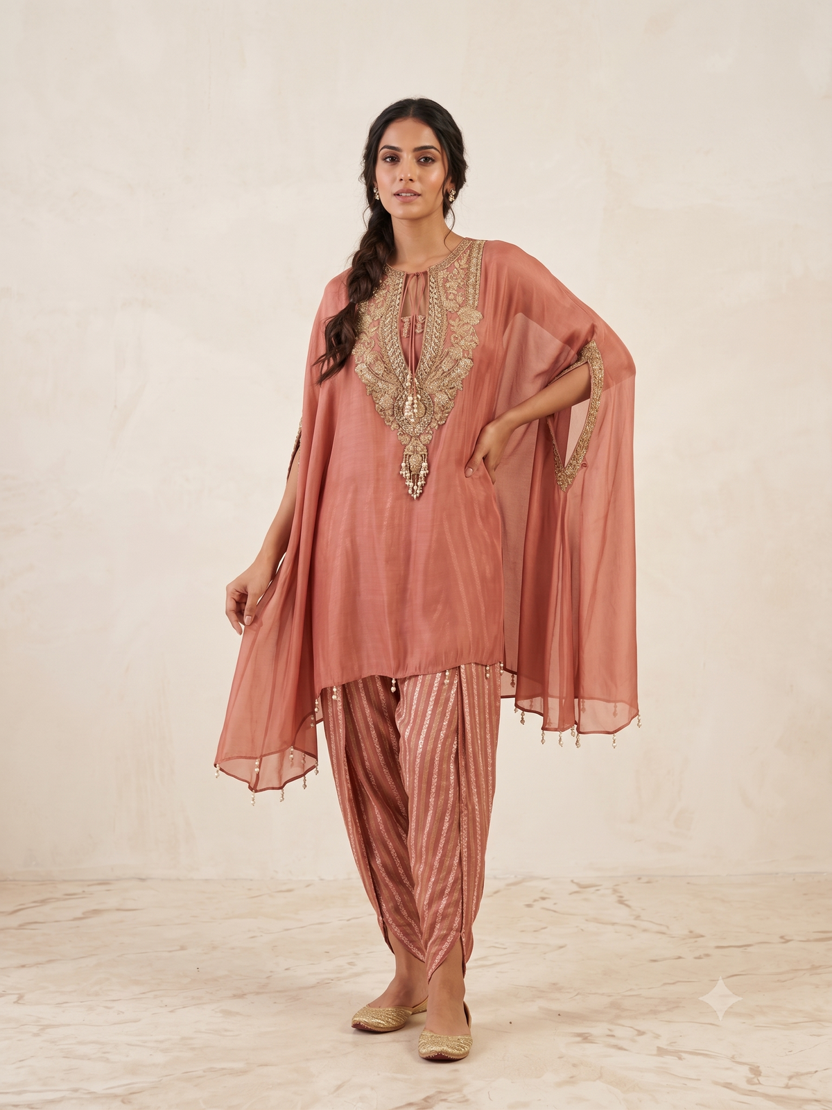 Nira Blush Pink Kaftaan Set
