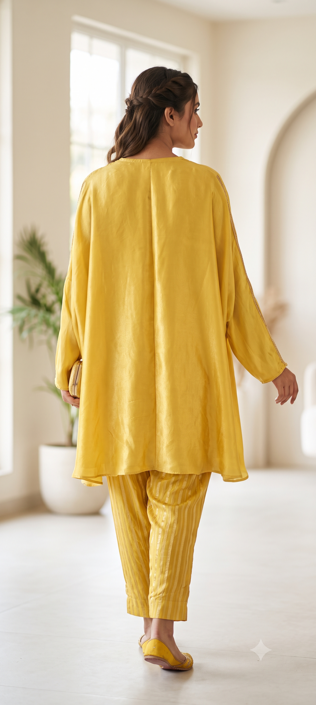 Nira Yellow Kaftaan Set