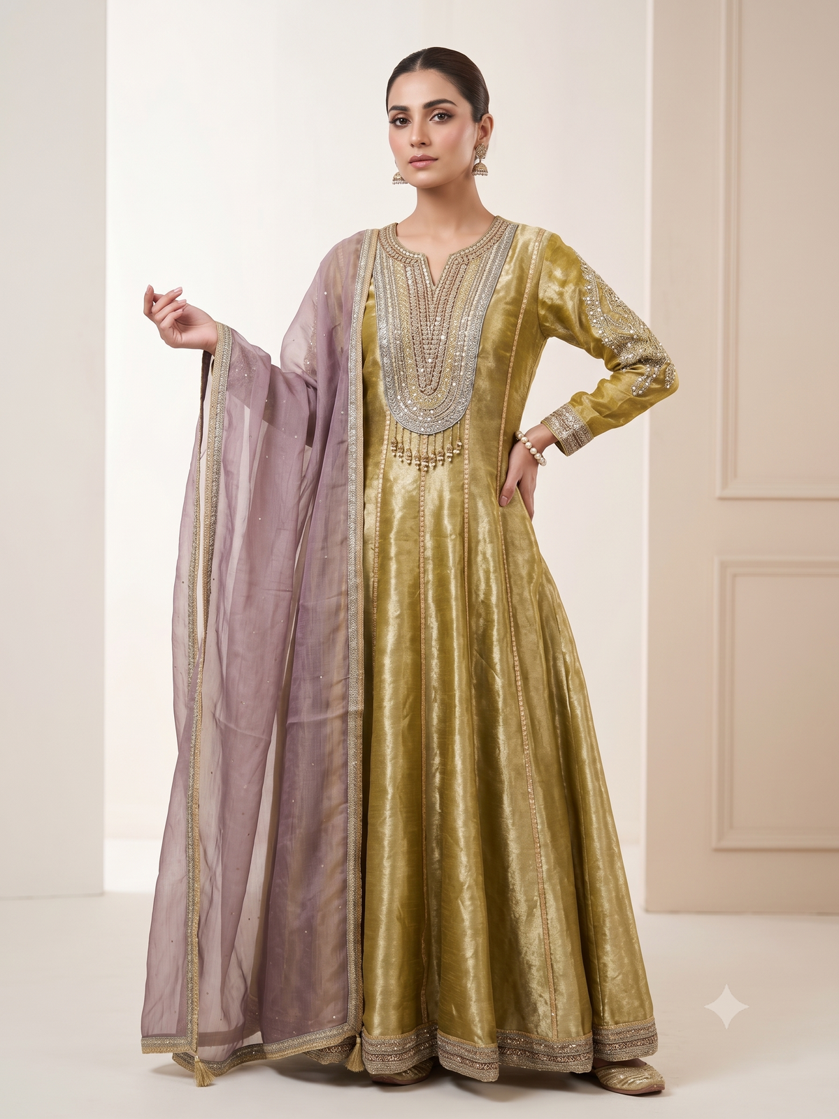Asma Yellow Anarkali Set