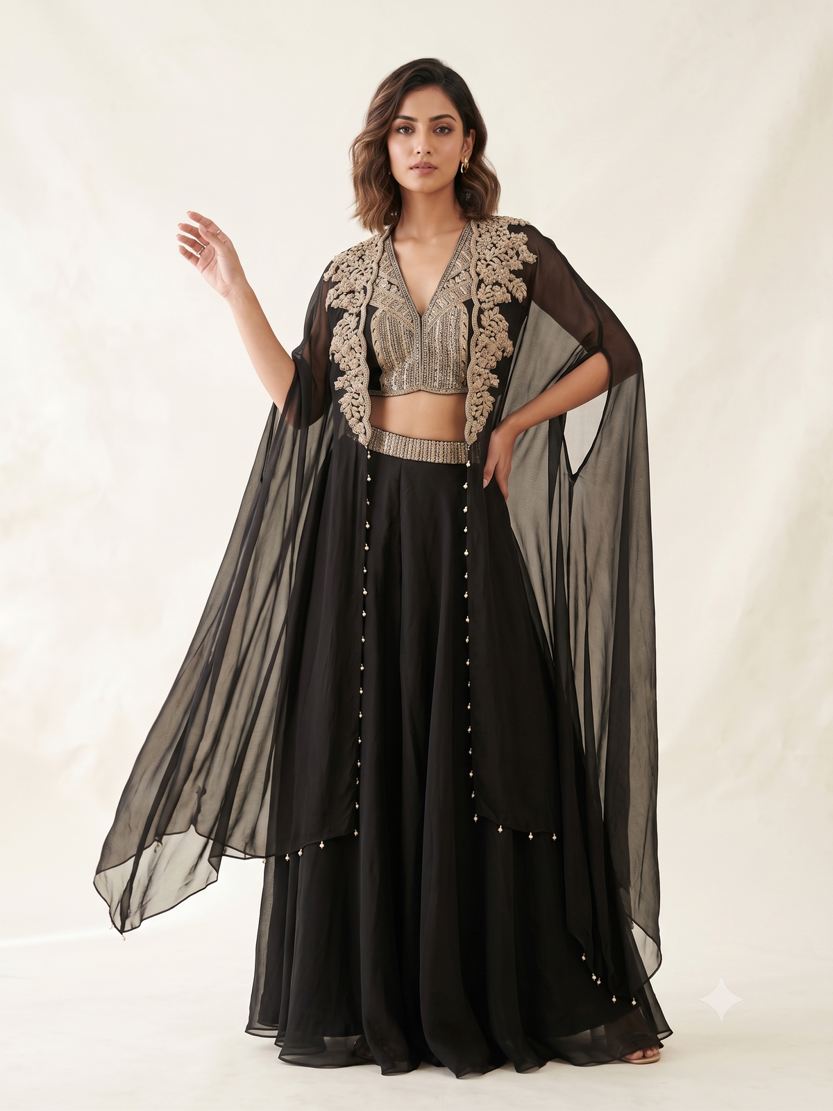 Suvi Cape And Sharara Set