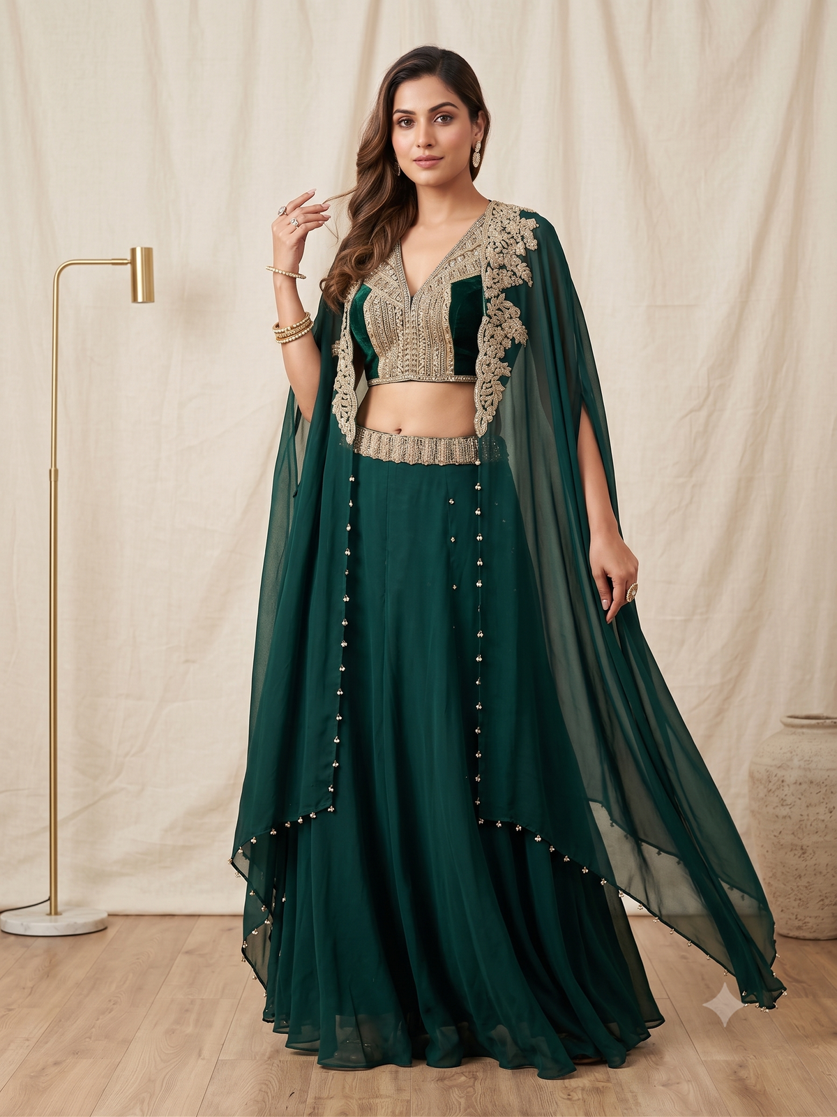 Suvi Cape And Sharara Set