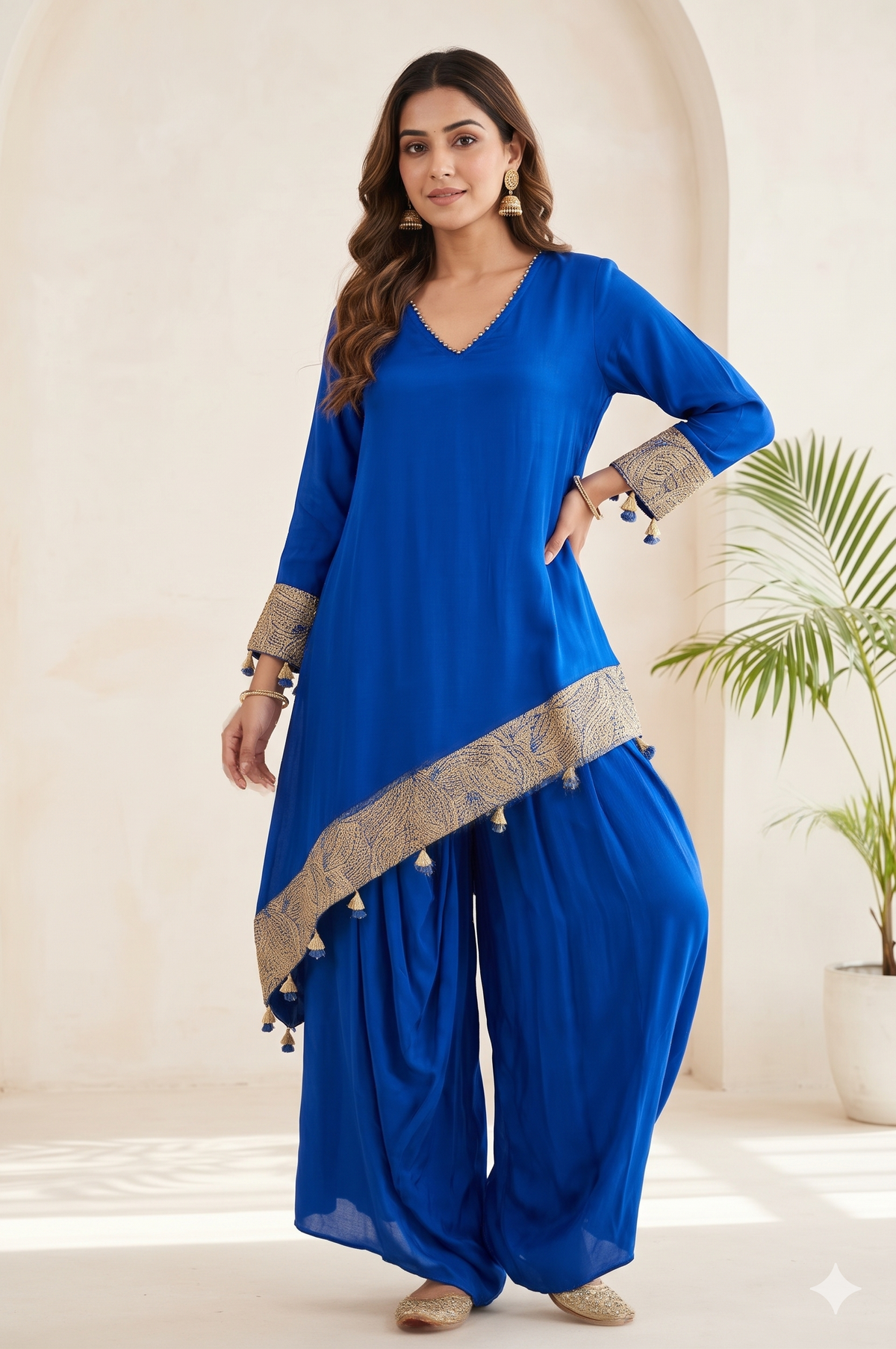 Gema Cobalt Blue Plazo Set