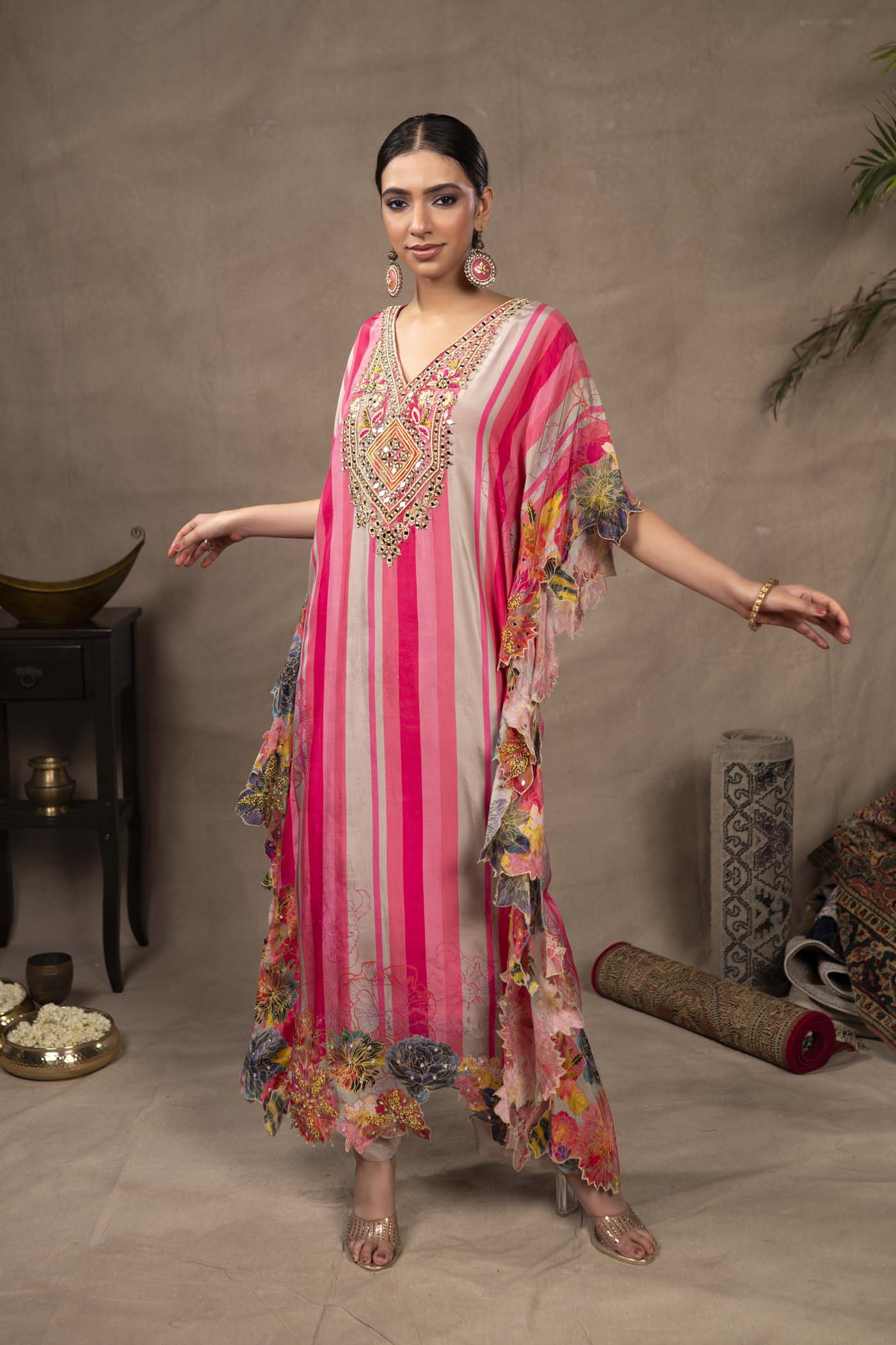 Susan Printed Kaftan And Straight Pants Set