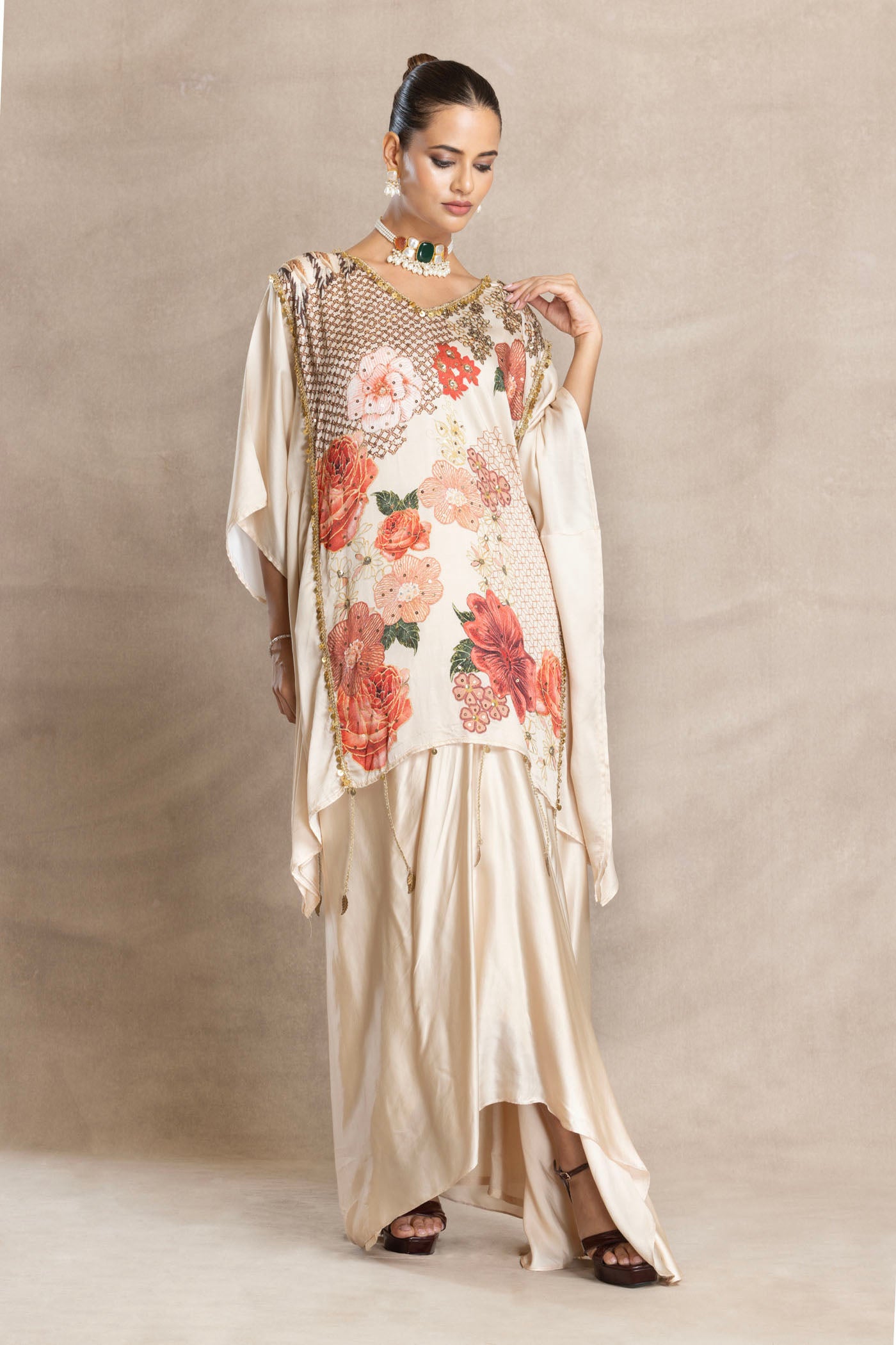 COVE Short Kaftan with Drape Skirt