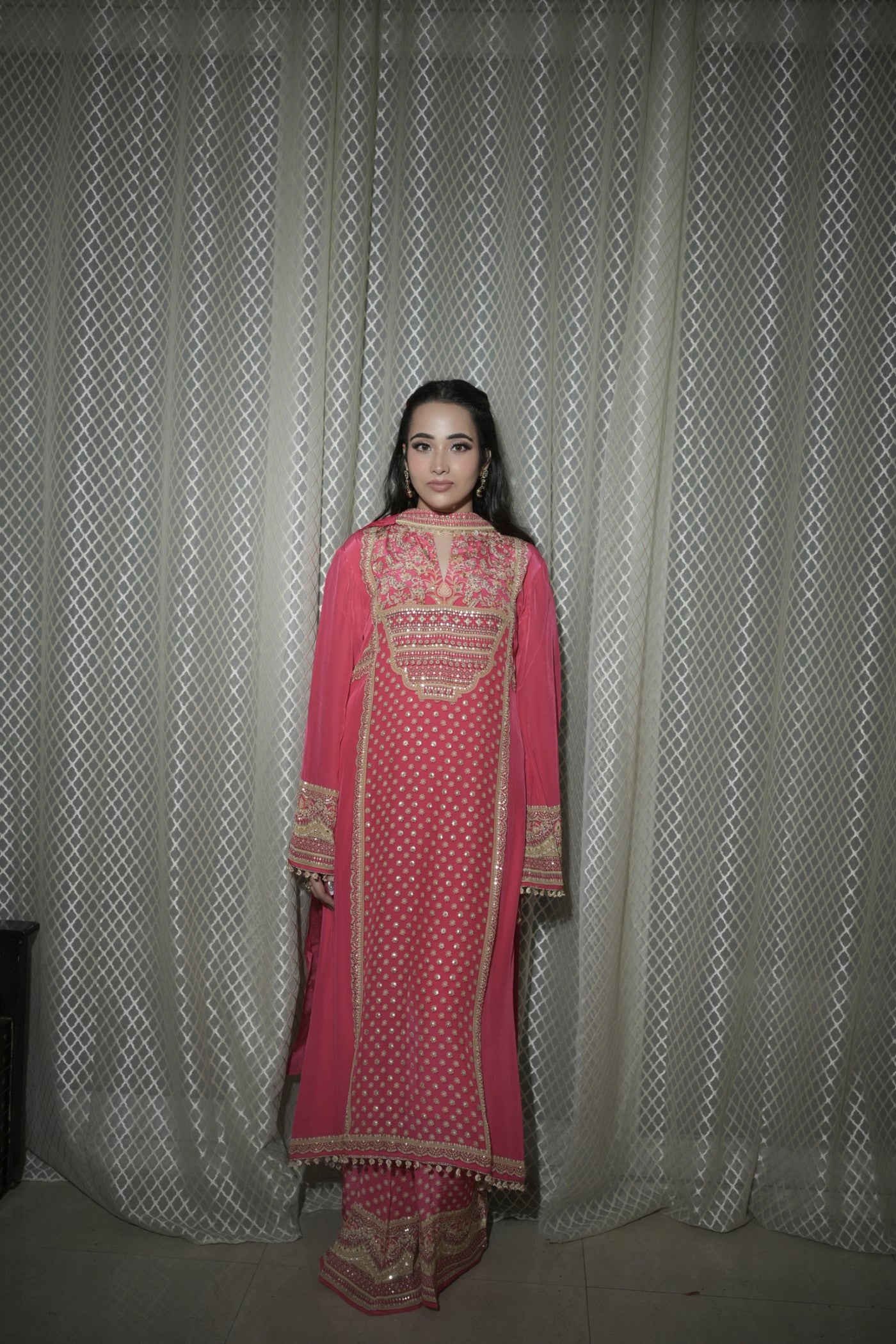 Ajnara Long Shirt and Palazzo Set