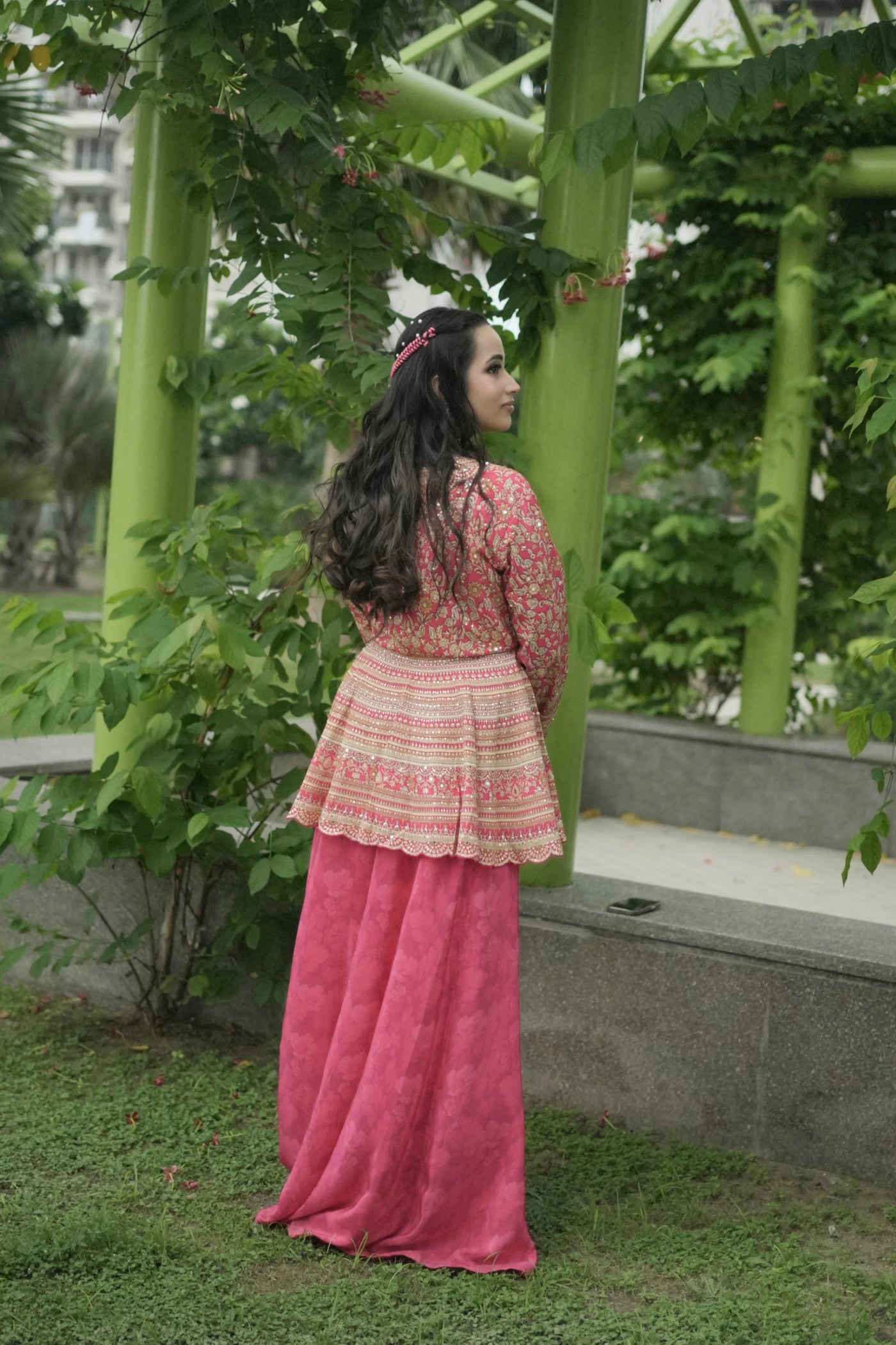 Jugni Peplum Top and Sharara Set