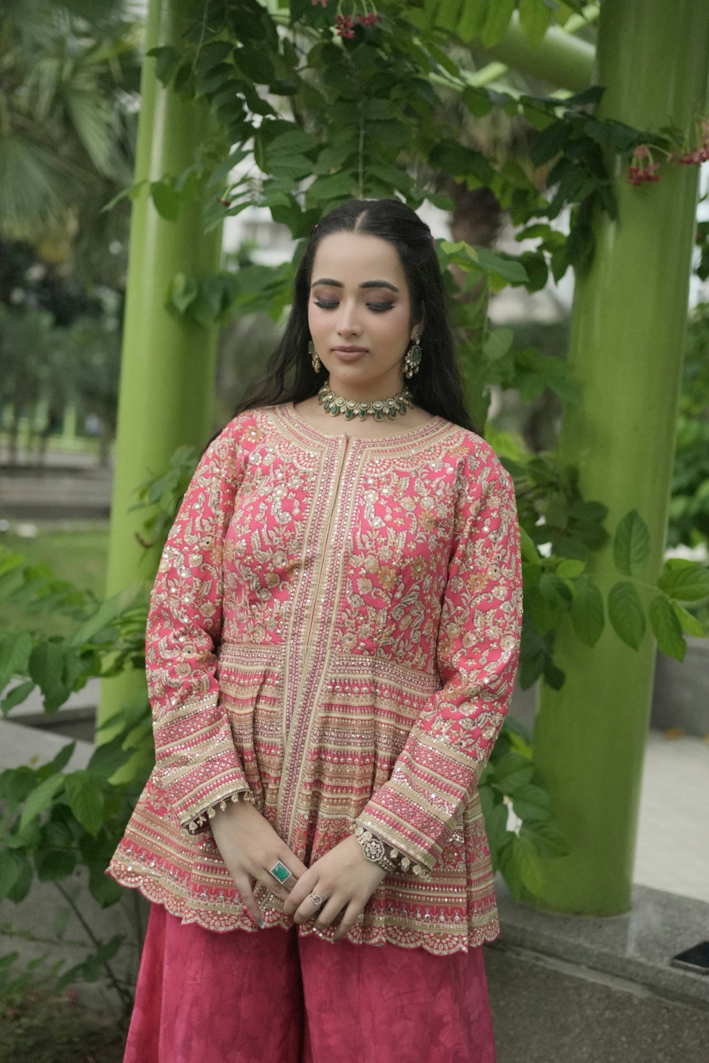 Jugni Peplum Top and Sharara Set