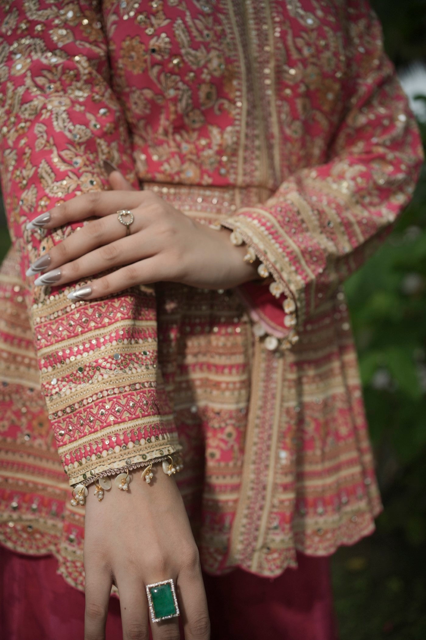 Jugni Peplum Top and Sharara Set