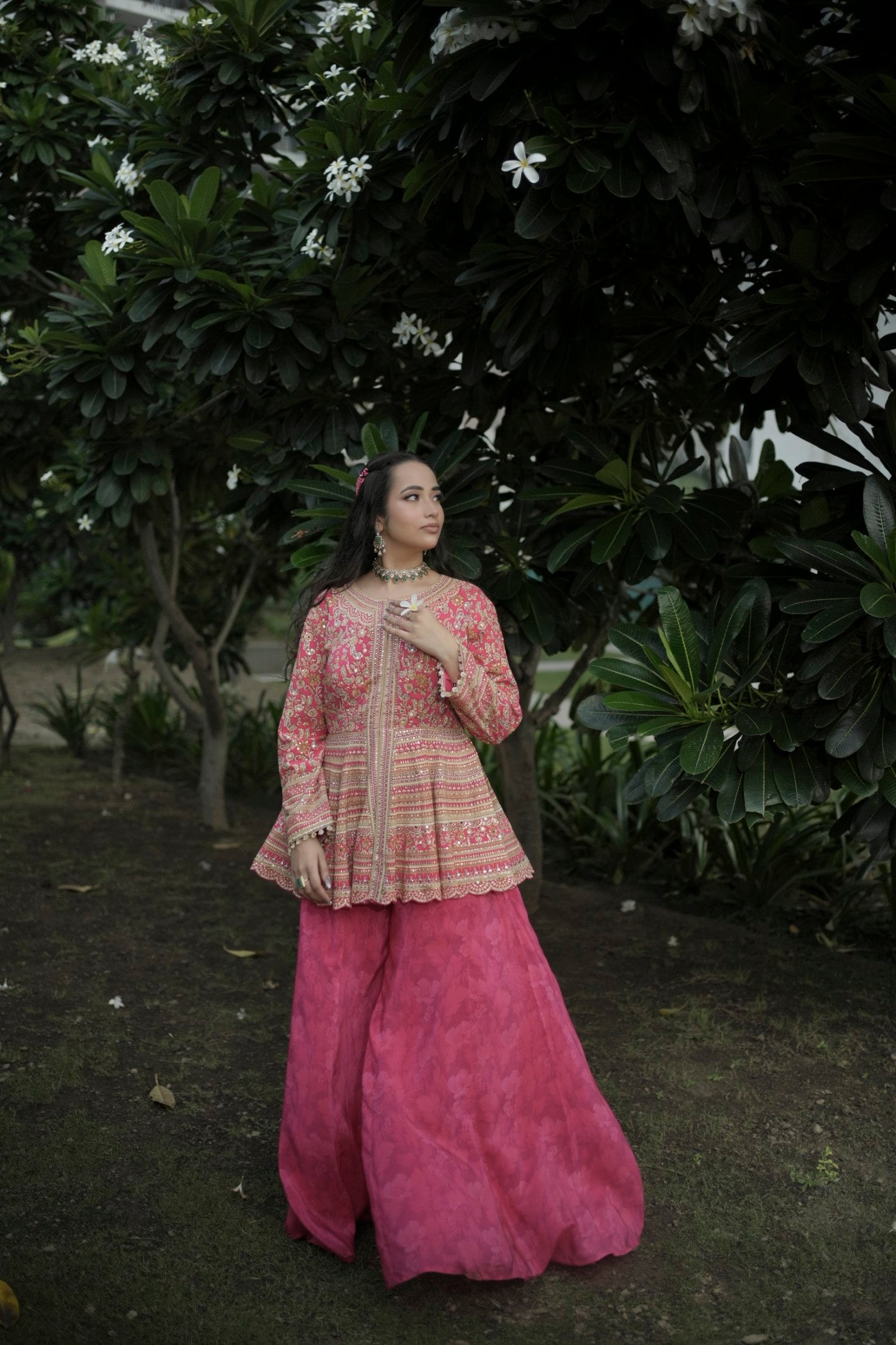 Jugni Peplum Top and Sharara Set