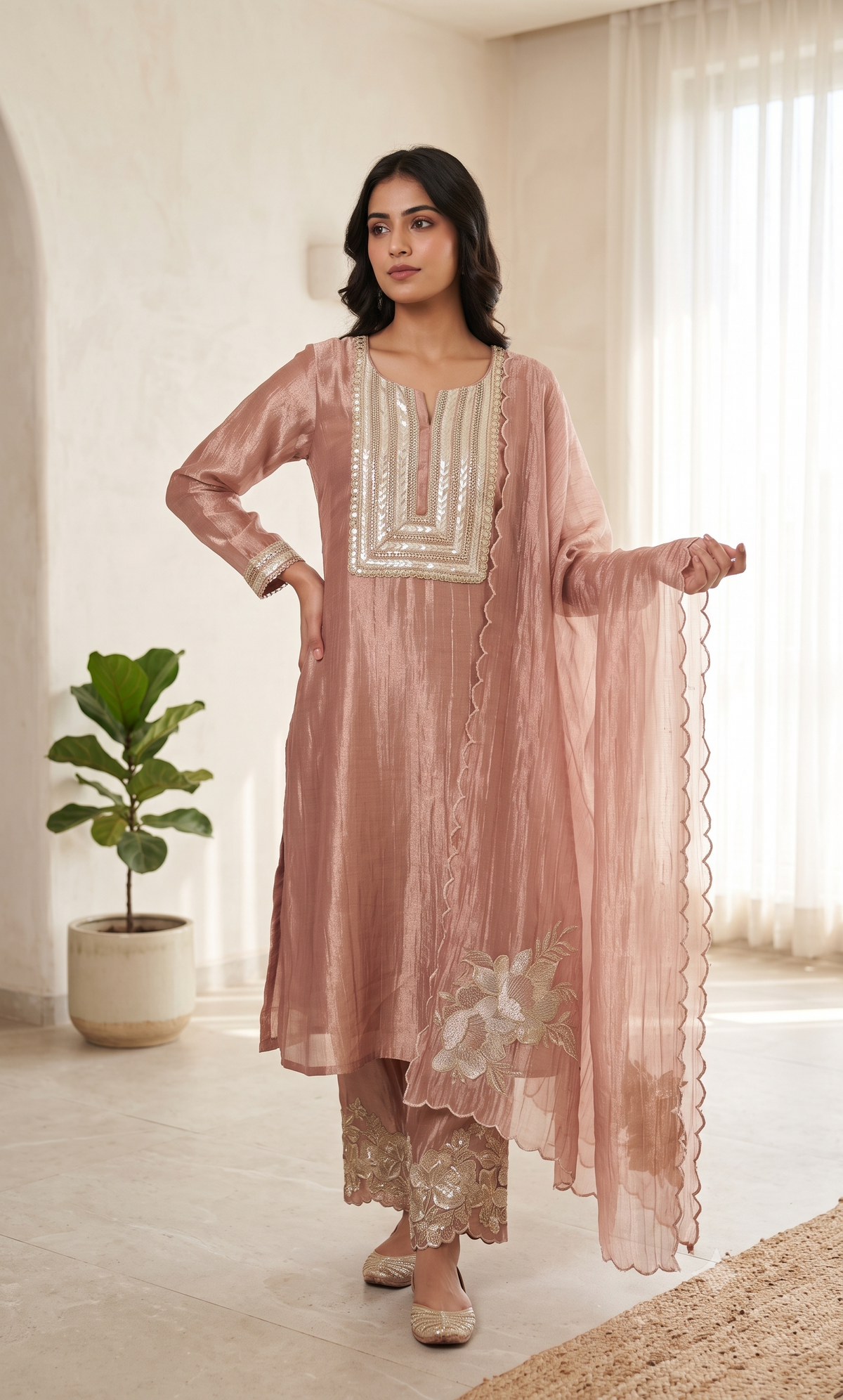 Eira Peach Suit Set