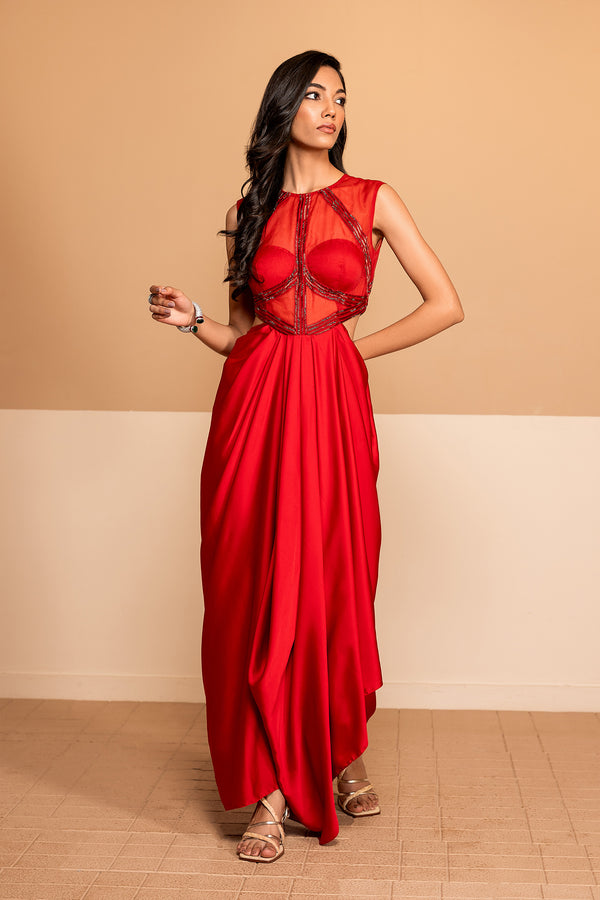 Amara Scarlet Gown