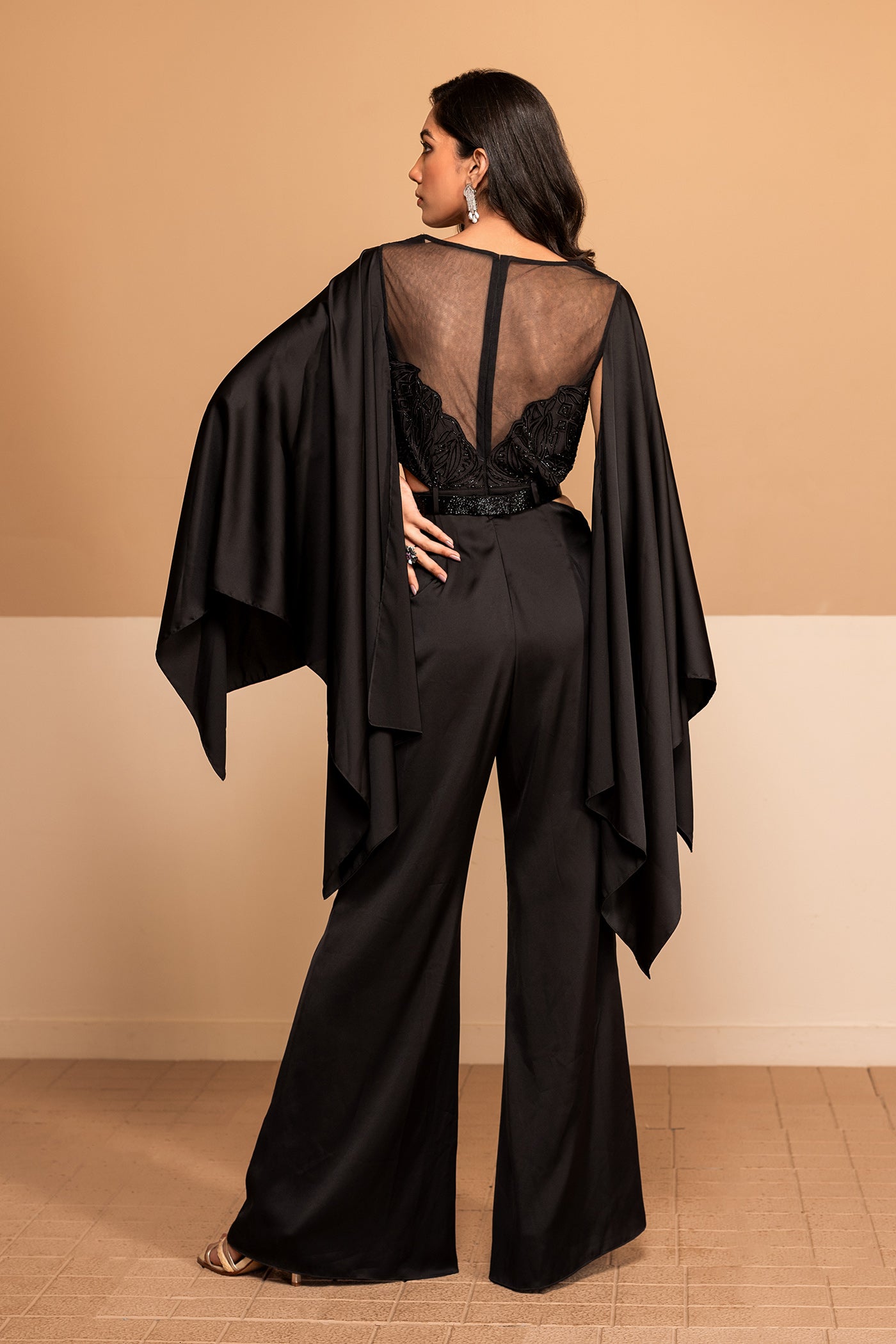 Akemi Shell Black Jumpsuit