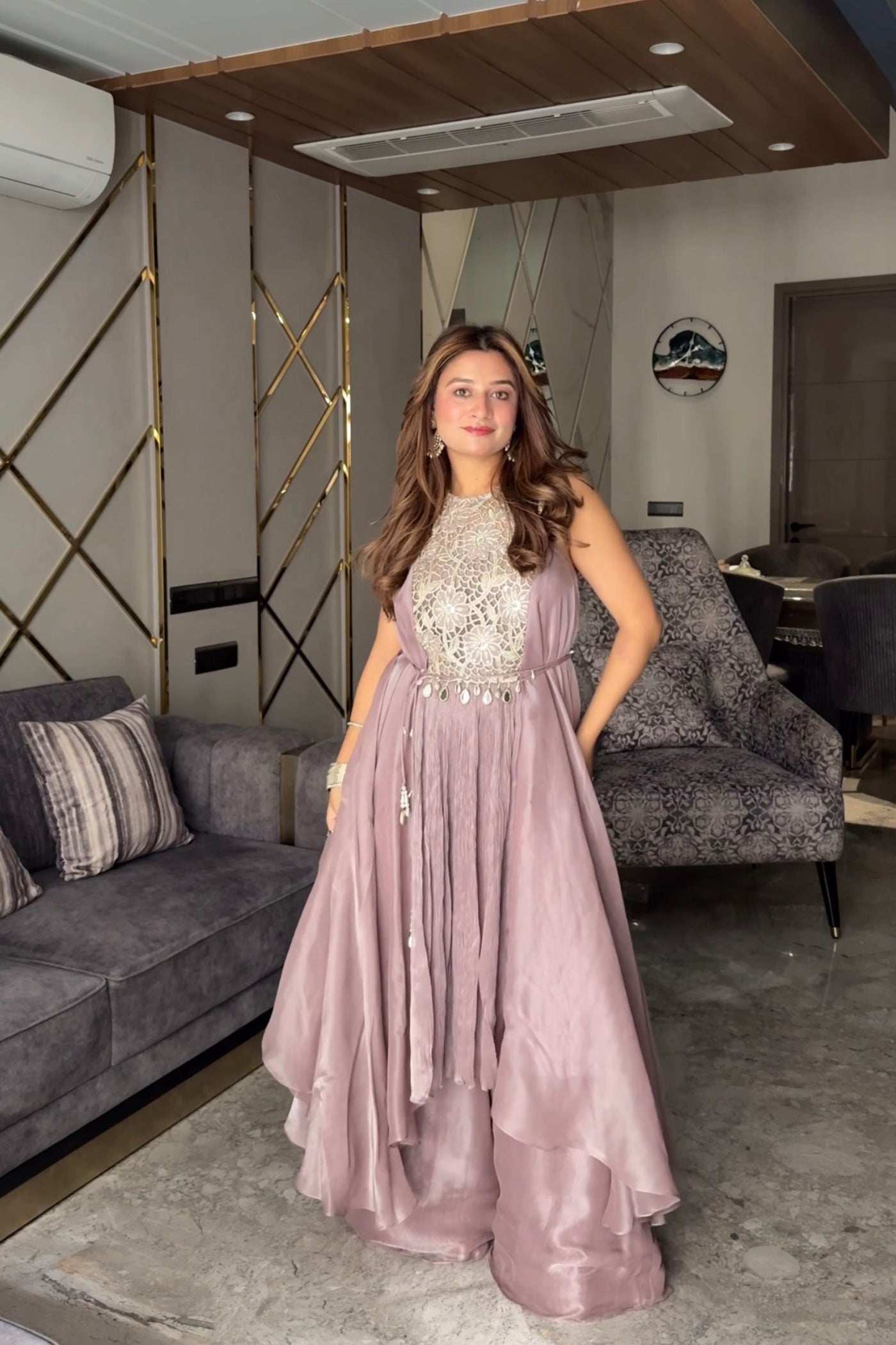 Ritika Bhandari In Aeris asymetric kurta with plazzo