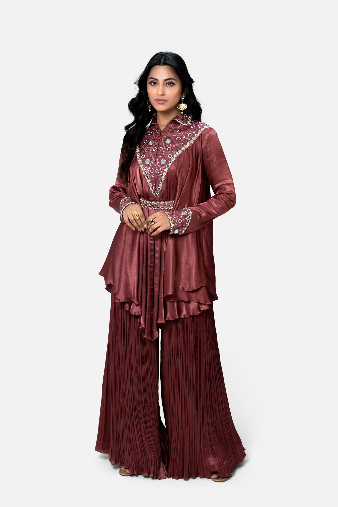 Mehnoor Peplum Top With Palazzo Pants