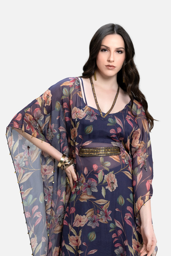 Elena Kaftan And Culotte Set With Bustier