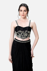 Mikayla Dhoti And Corset Blouse Set With Cape