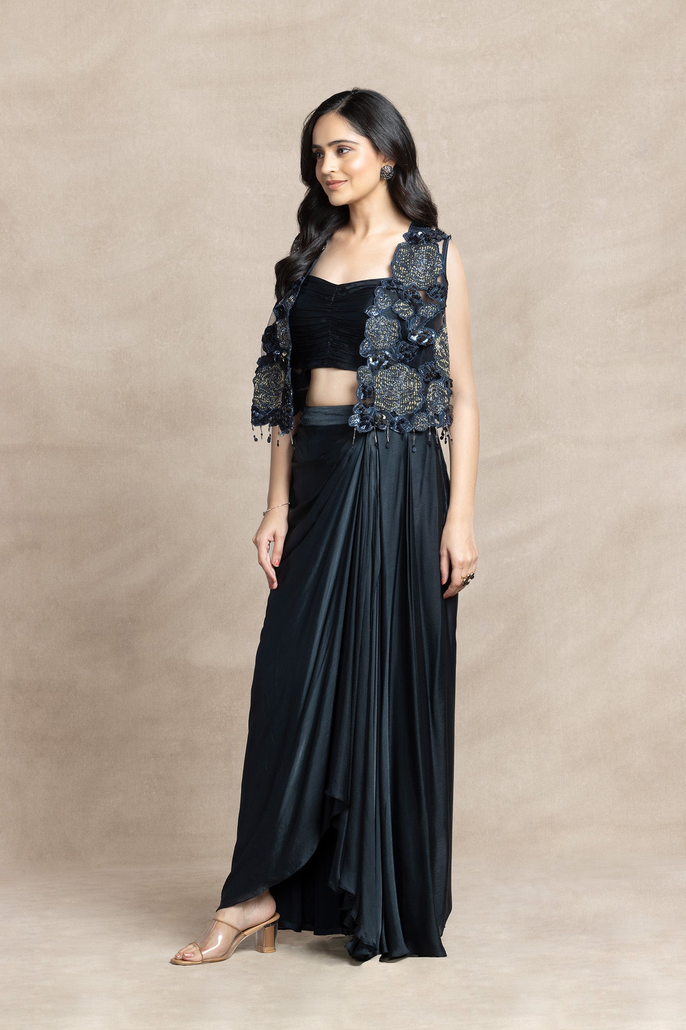 Lyra Jacket And Drape Dhoti Set