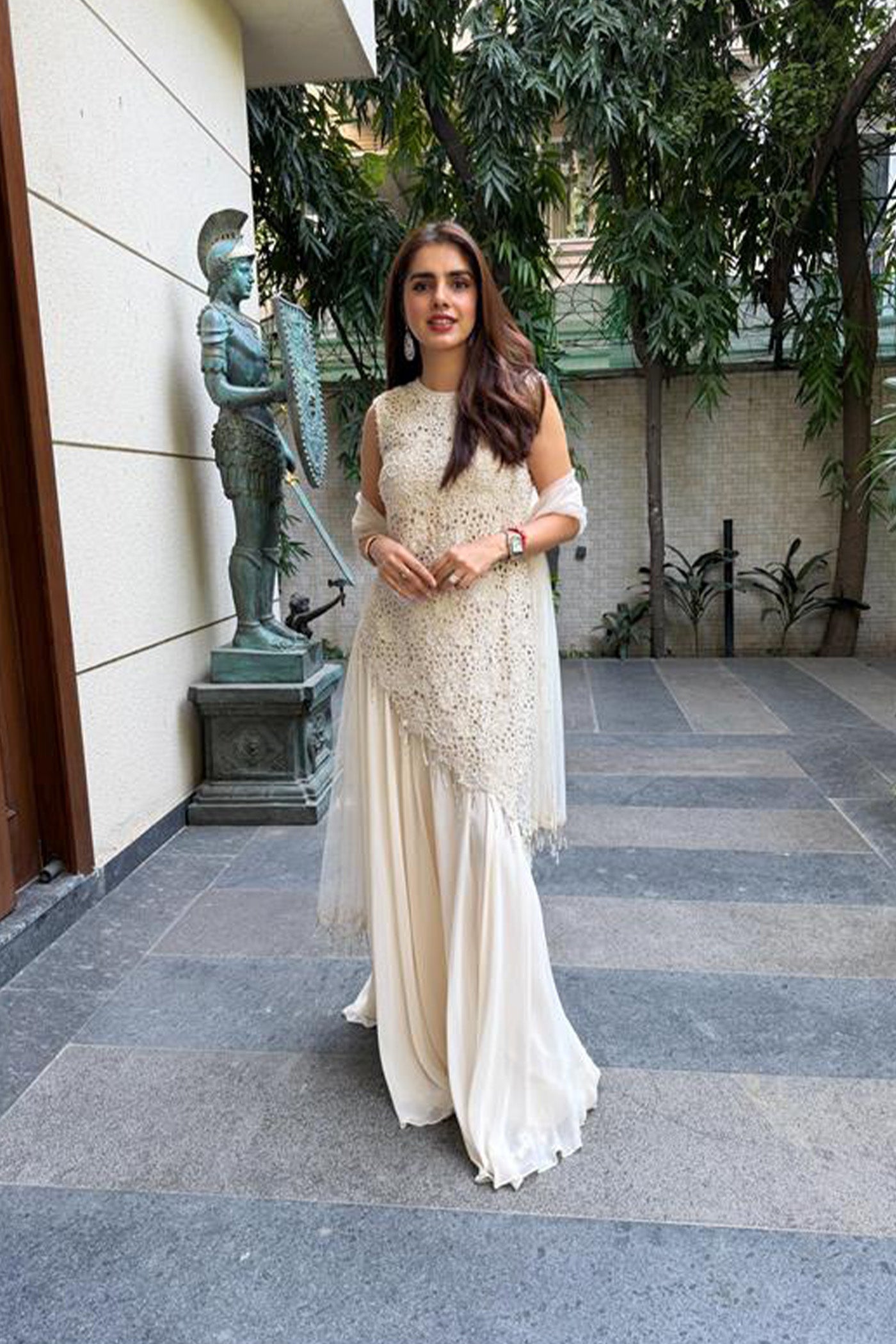 Sharnamli Mehra In Majesty asymetric top with flared pants and dupatta